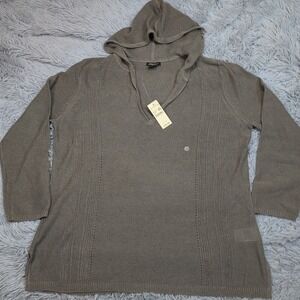 Eddie Bauer Sweatshirt Womens‎ XL Green Hoodie Sheer Gorpcore Lightweight New